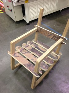 Contour Cut plywood rocking chair made in our Charlotte facility Contour Cut Rocking Chair made in our Charlotte facility