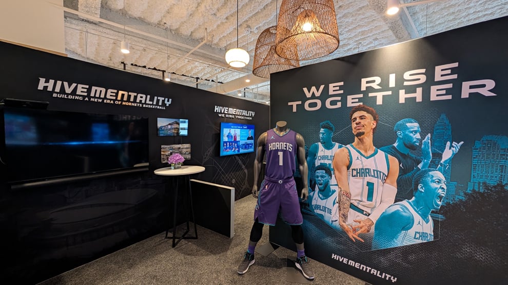 Hornets Graphics in Uptown Charlotte