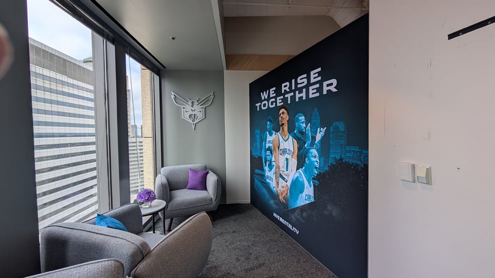 Hornets Graphics in Uptown Charlotte