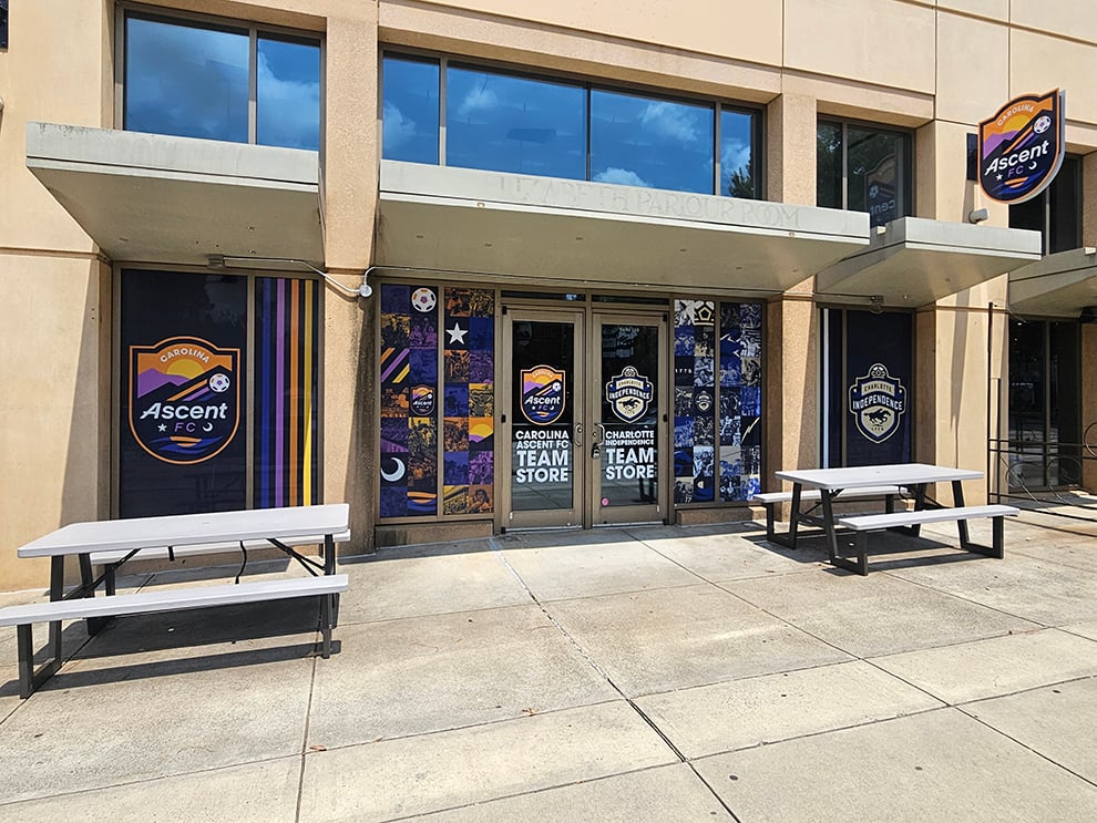 Workplace adhesive vinyl graphics installed in Charlotte, NC