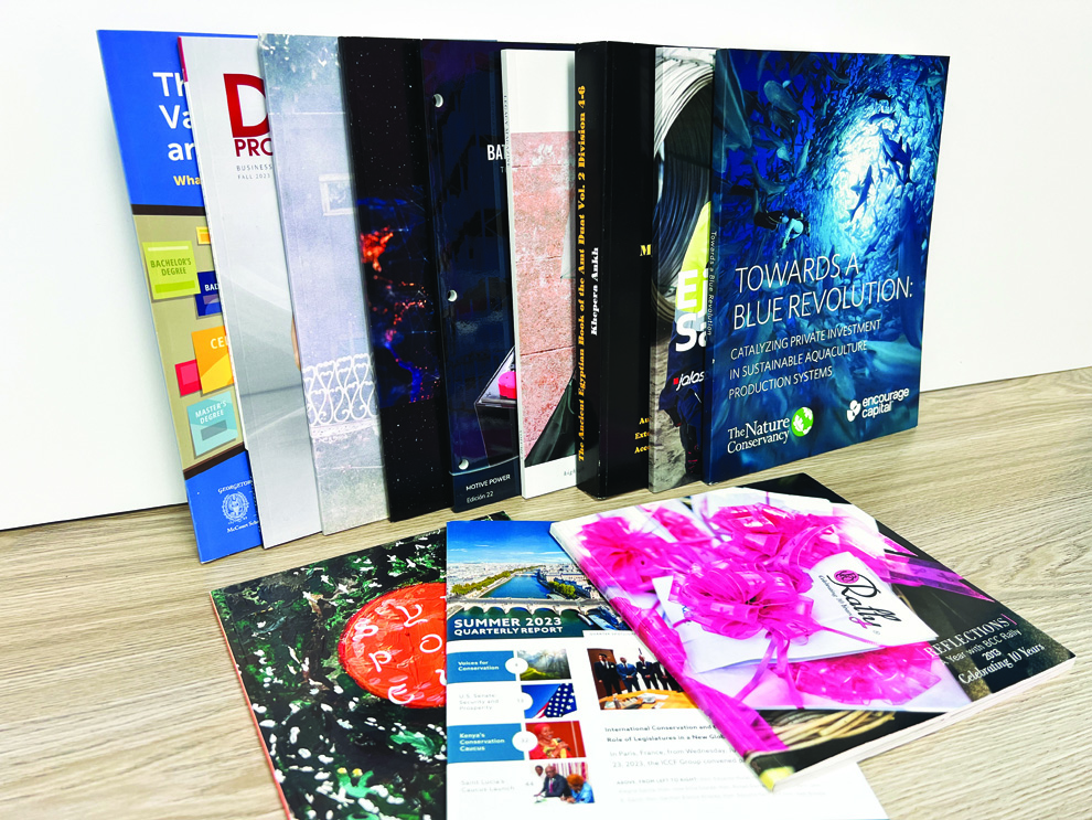 Annual Reports Charlotte NC printed and mailed as multi-page organizational communication booklets