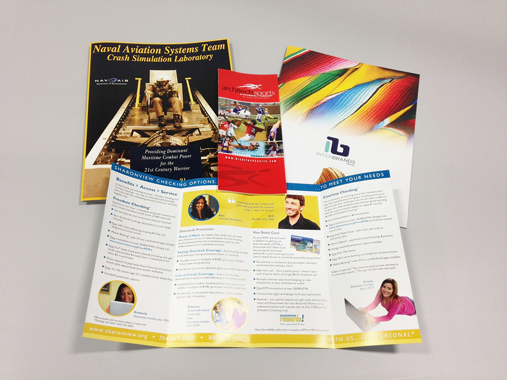 Brochure Printing in Charlotte, NC printed and mailed for branded Z-fold and full-color marketing materials