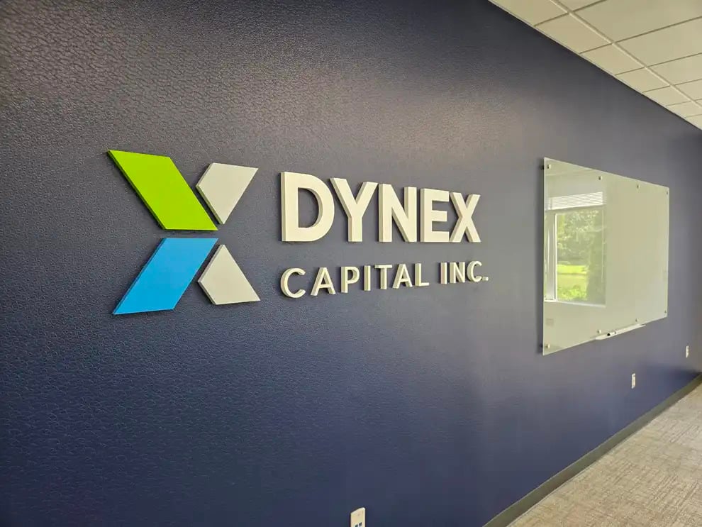 Dimensional Letters in Hickory, NC designed and installed for office branding and commercial interiors