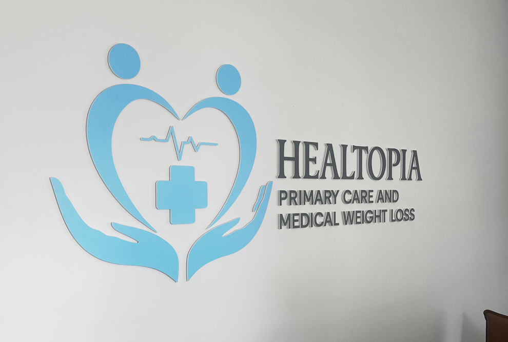 Dimensional Letters in Huntersville, NC designed and installed for branded workplace walls