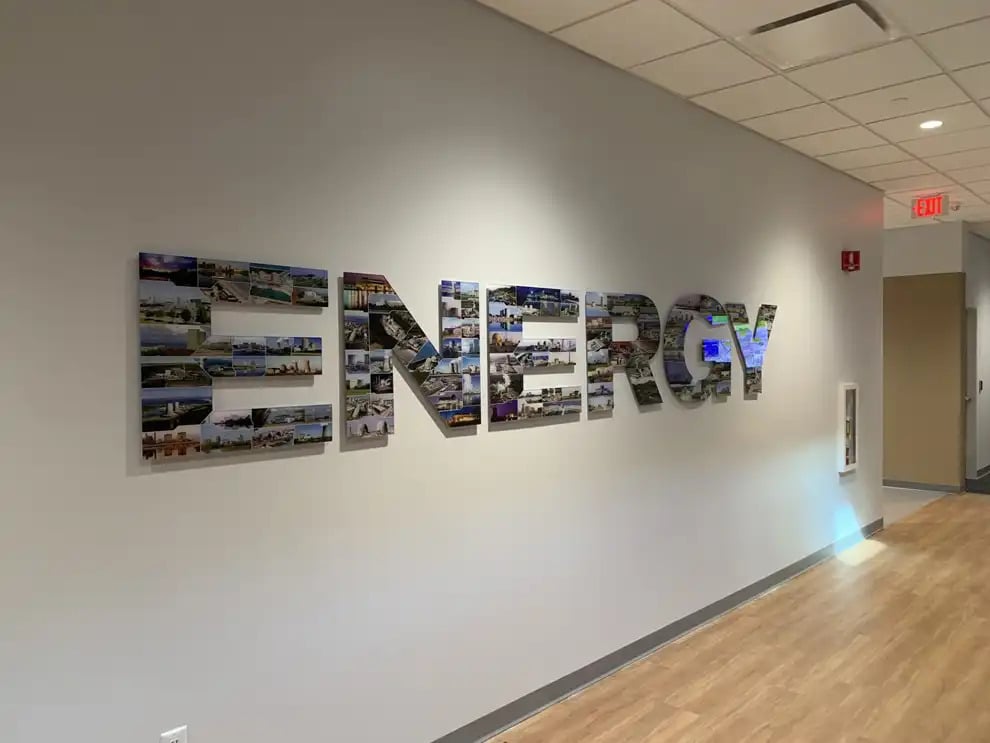 Dimensional Letters in Lincolnton, NC designed and installed with brushed metal finishes for offices