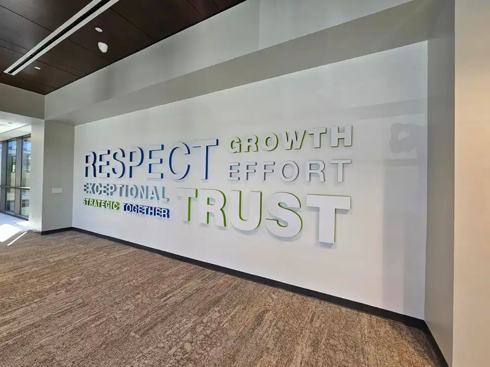 Dimensional Letters in Lincolnton, NC designed and installed for professional corporate branding