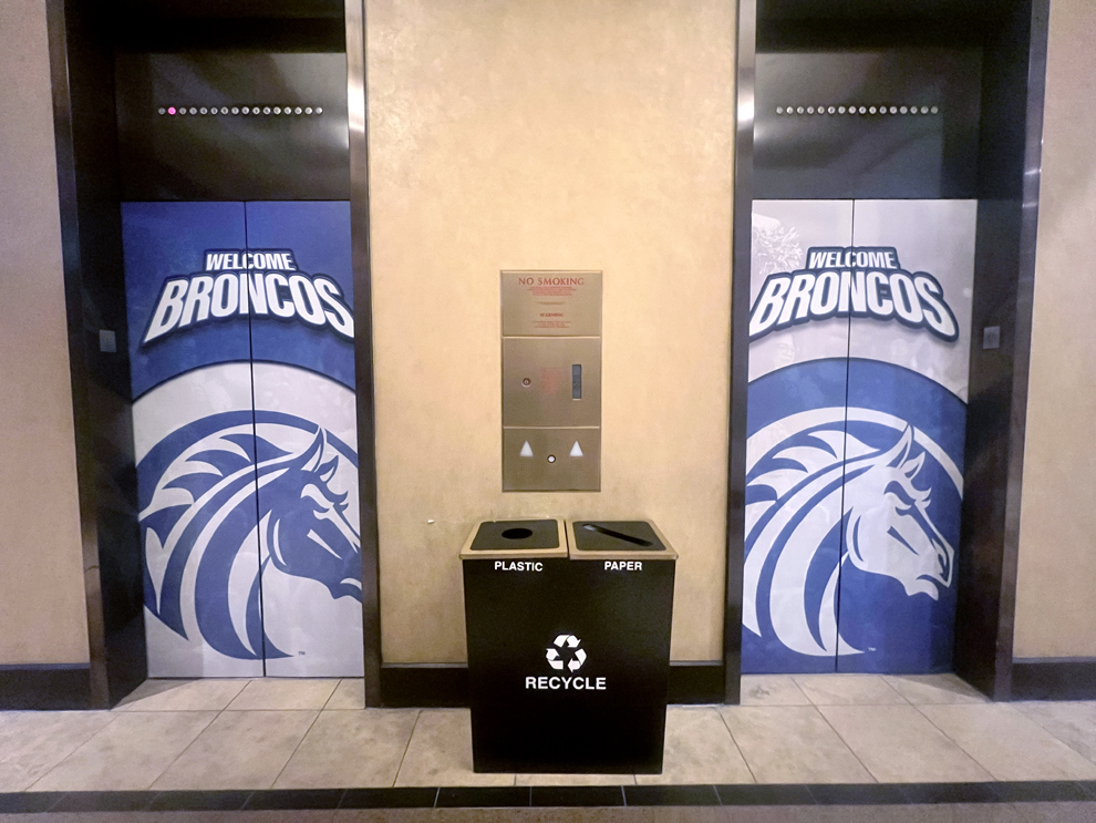 Elevator Wraps in Hickory, NC designed and installed for promotional graphics and visual branding