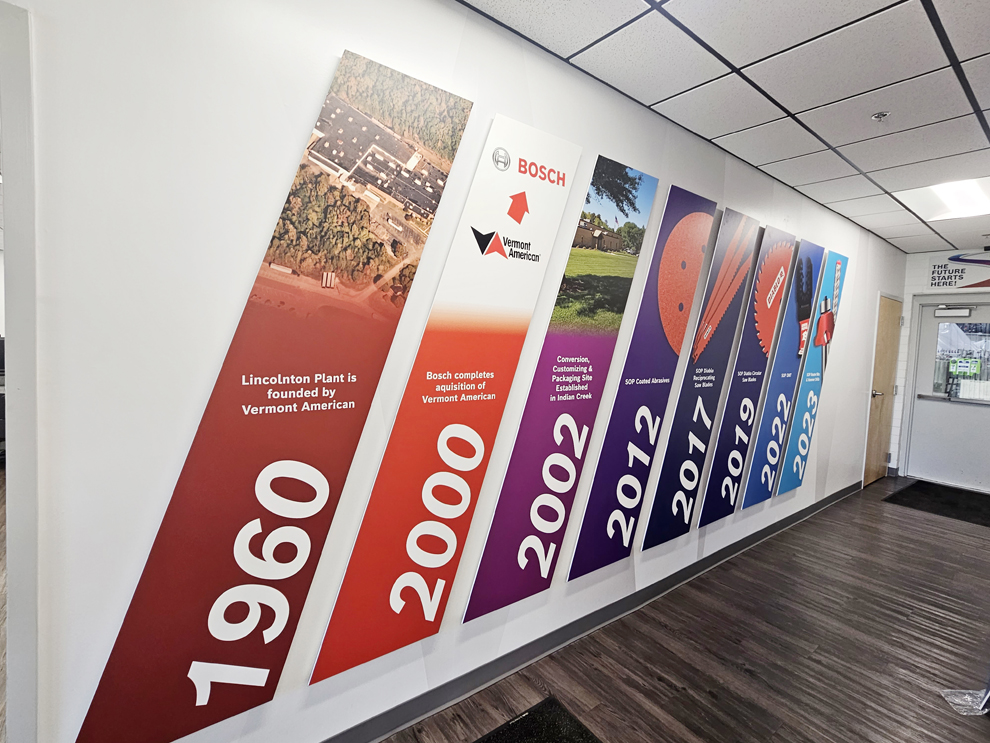 Environmental graphic design services for branded office interiors in Charlotte, NC