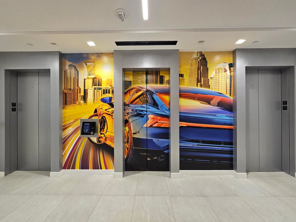 Environmental graphic design services for branded office interiors in Fort Mill, SC