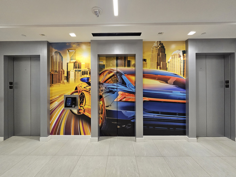 Environmental graphic design services for branded office interiors in Kannapolis, NC