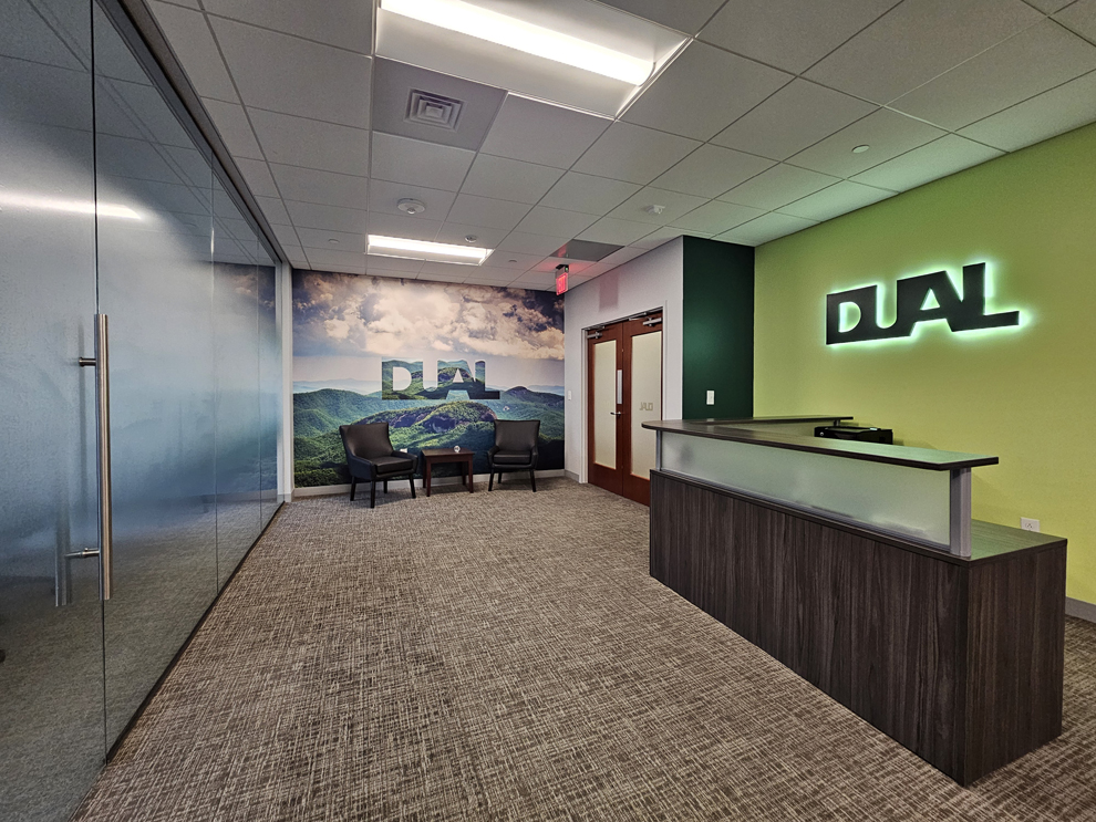 Environmental graphic design services for workplace interiors in Lincolnton, NC