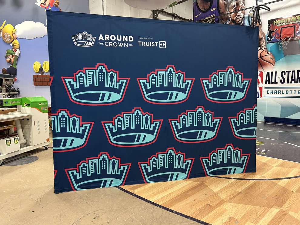 Branded fabric backdrops with modular event displays in Charlotte, NC