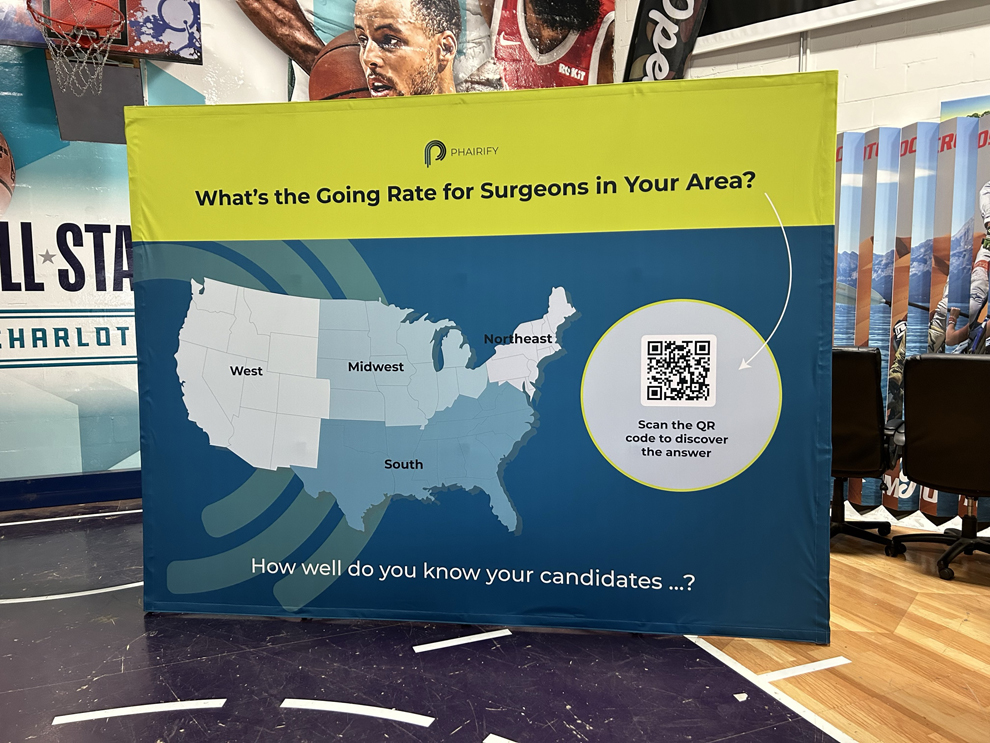 Custom fabric backdrops with event graphics in Charlotte, NC