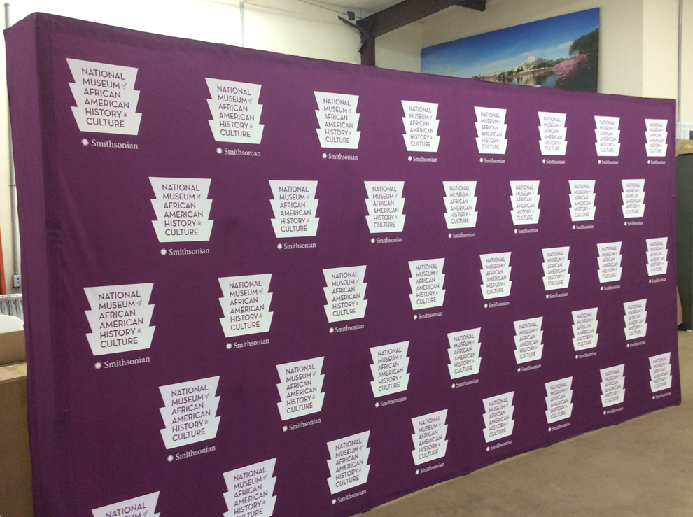 Custom fabric backdrops and modular displays for museum events in Charlotte, NC