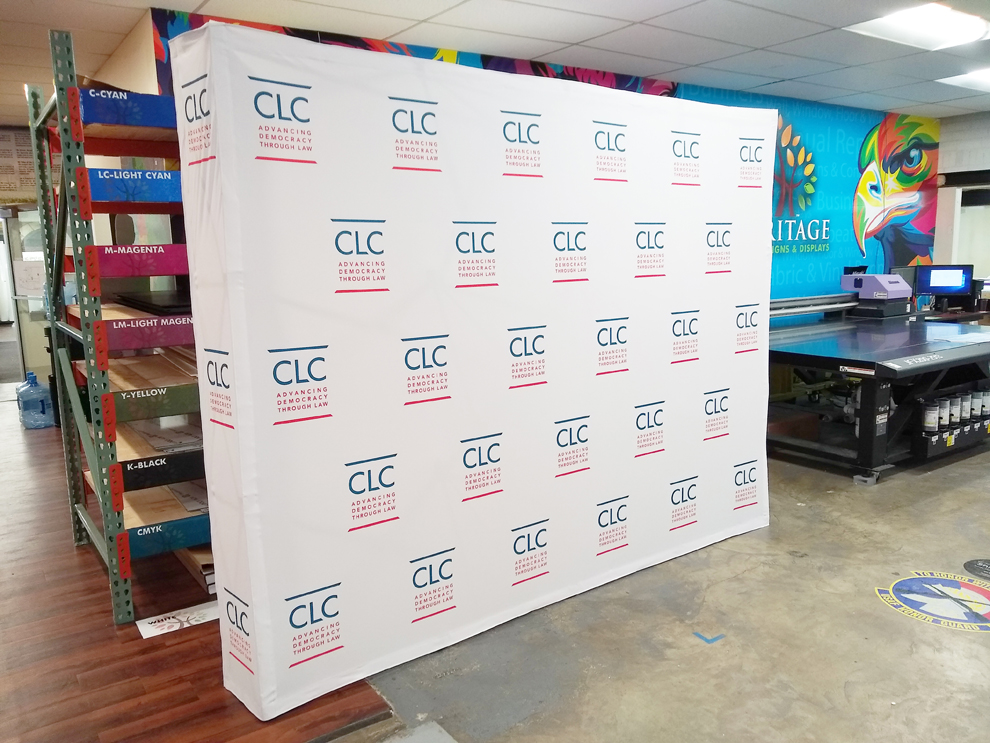 Hop up fabric backdrops with modular frames for trade shows in Charlotte, NC