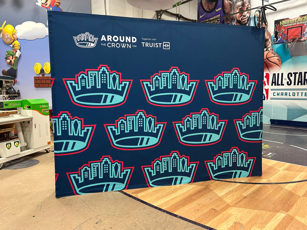 Branded fabric backdrops with modular event displays in Gastonia, NC