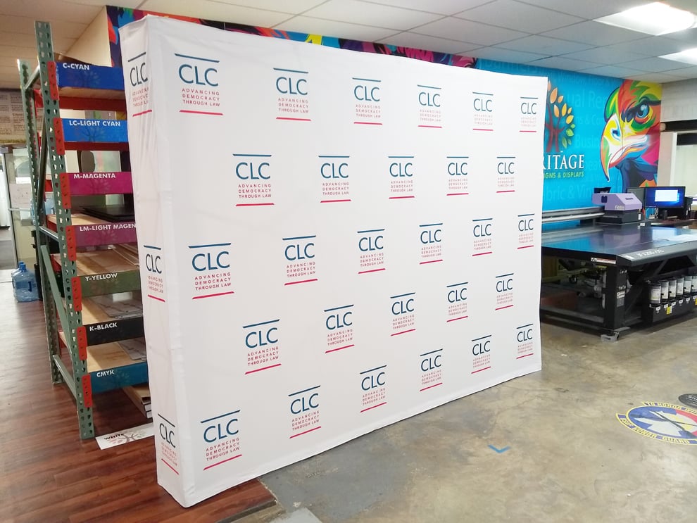 Custom fabric backdrops and event displays installed in Gastonia, NC