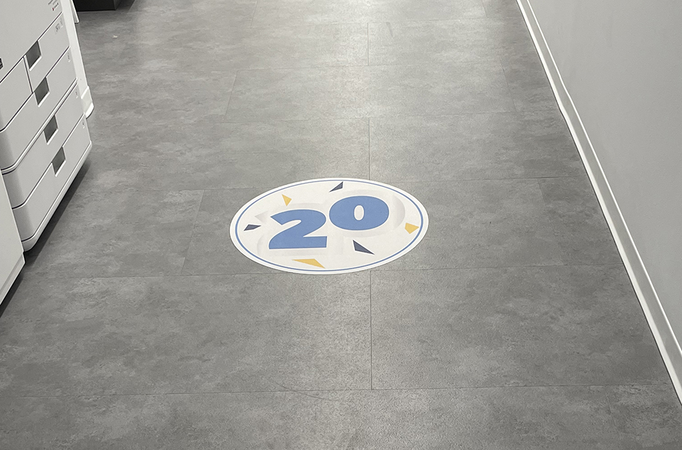 Floor Graphics in Charlotte, NC designed and installed for company events and branded interiors