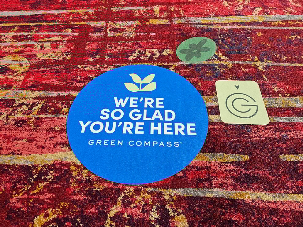 Floor Graphics in Hickory, NC designed and installed with adhesive vinyl for company interiors