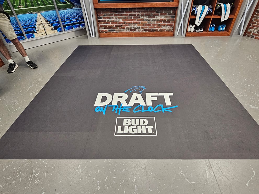 Floor Graphics in Hickory, NC designed and installed for lobby branding and workplace environments