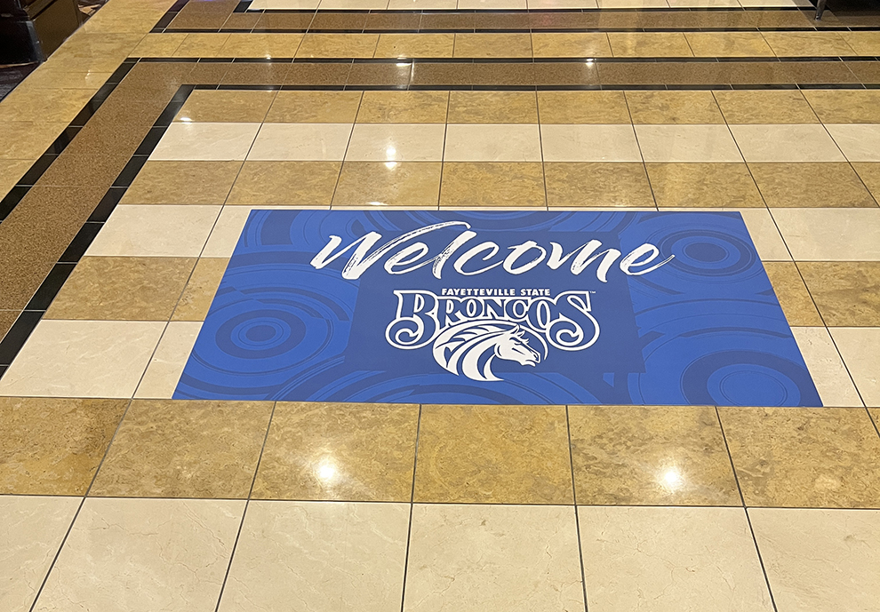 Floor Graphics in Mooresville, NC designed and installed for business wayfinding and corporate branding