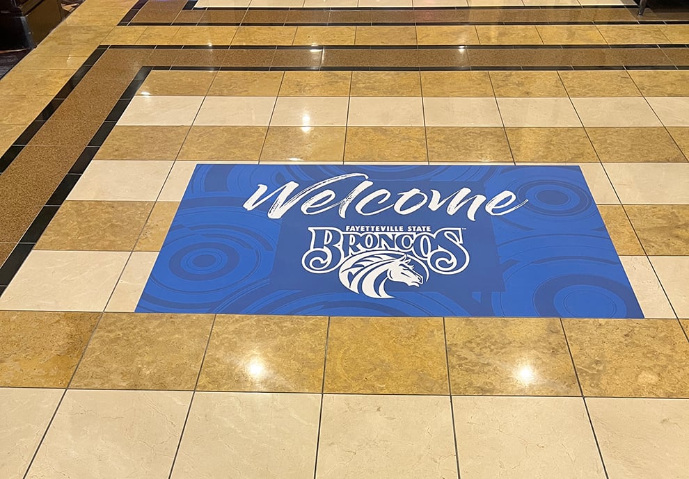 Floor Graphics in Statesville, NC designed and installed for business wayfinding and corporate branding
