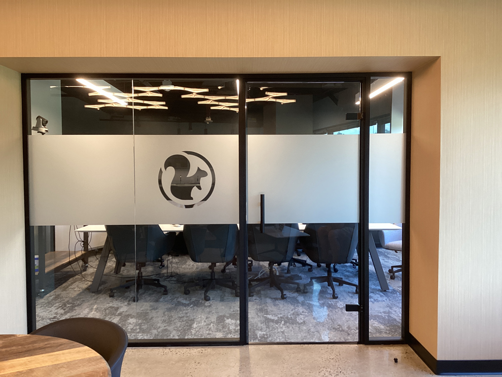 Frosted Vinyl in Charlotte, NC designed and installed for corporate environments and branded spaces