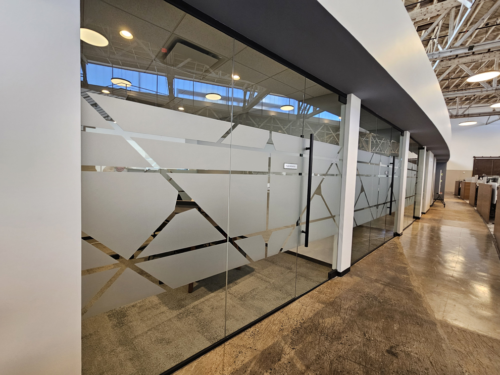 Frosted Vinyl in Gastonia, NC designed and installed for window graphics and corporate branding