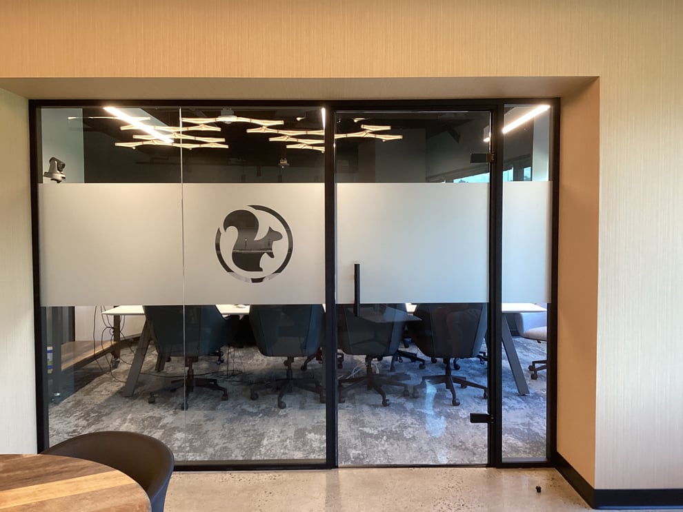 Frosted Vinyl in Huntersville, NC designed and installed for corporate environments and branded spaces