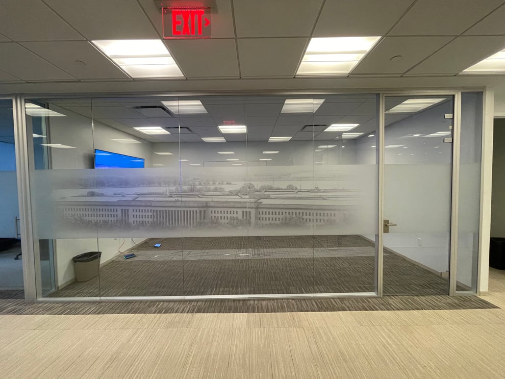 Frosted Vinyl in Rock Hill, SC designed and installed for privacy film and meeting room graphics