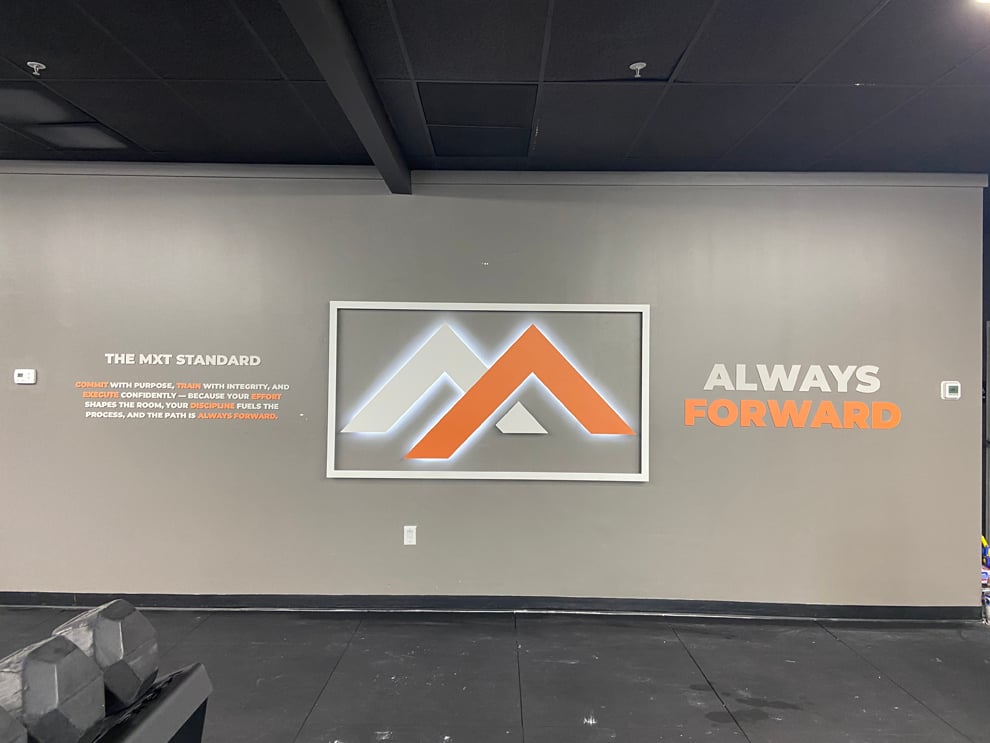 LED Backlit Signs in Gastonia, NC designed and installed for company logo walls and reception areas