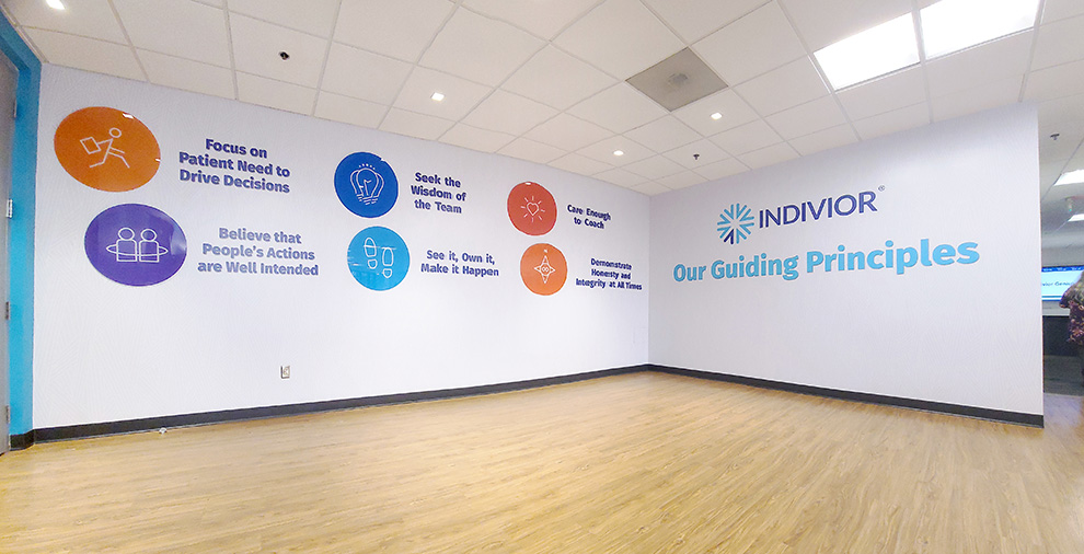Lobby Signs Washington DC designed and installed using dimensional lettering for workplace interiors