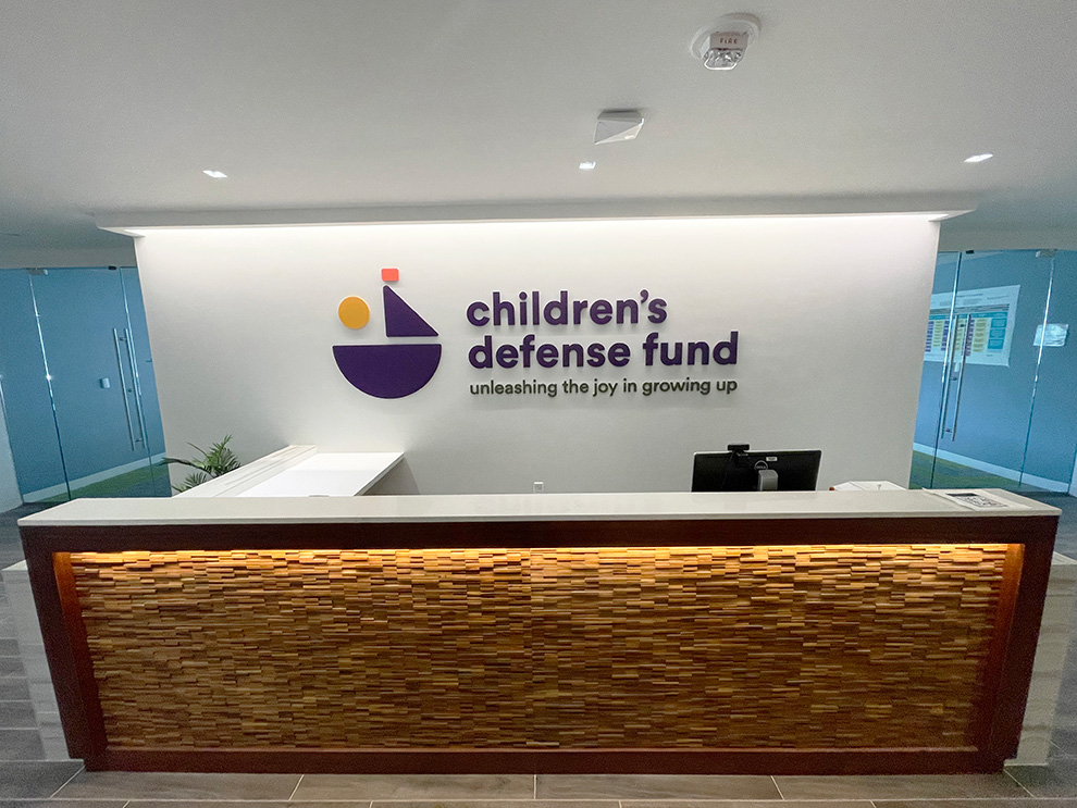 Lobby Signs Washington DC designed and installed for professional office wall branding