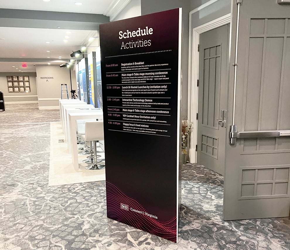 Branded meter boards installed for business conferences Concord, NC