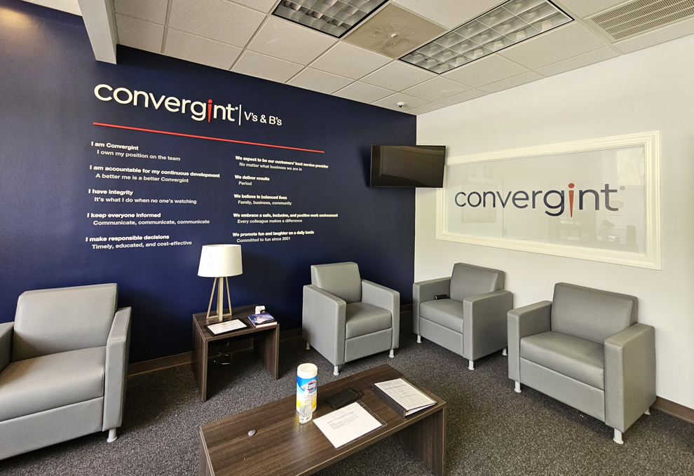 Corporate mission statement wall display with branded design Charlotte, NC