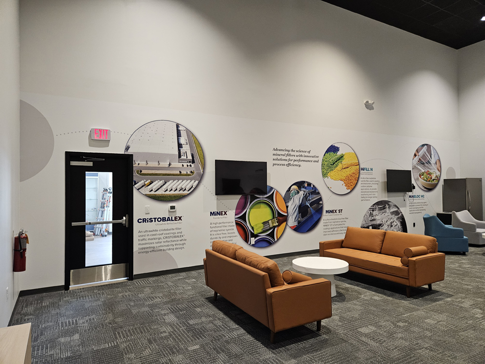 Custom office signage and window graphics installed in Concord, NC