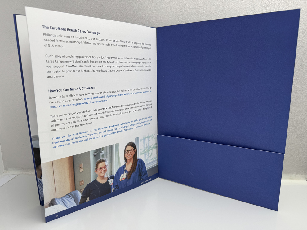 Presentation Folders in Charlotte, NC designed and printed for corporate marketing materials