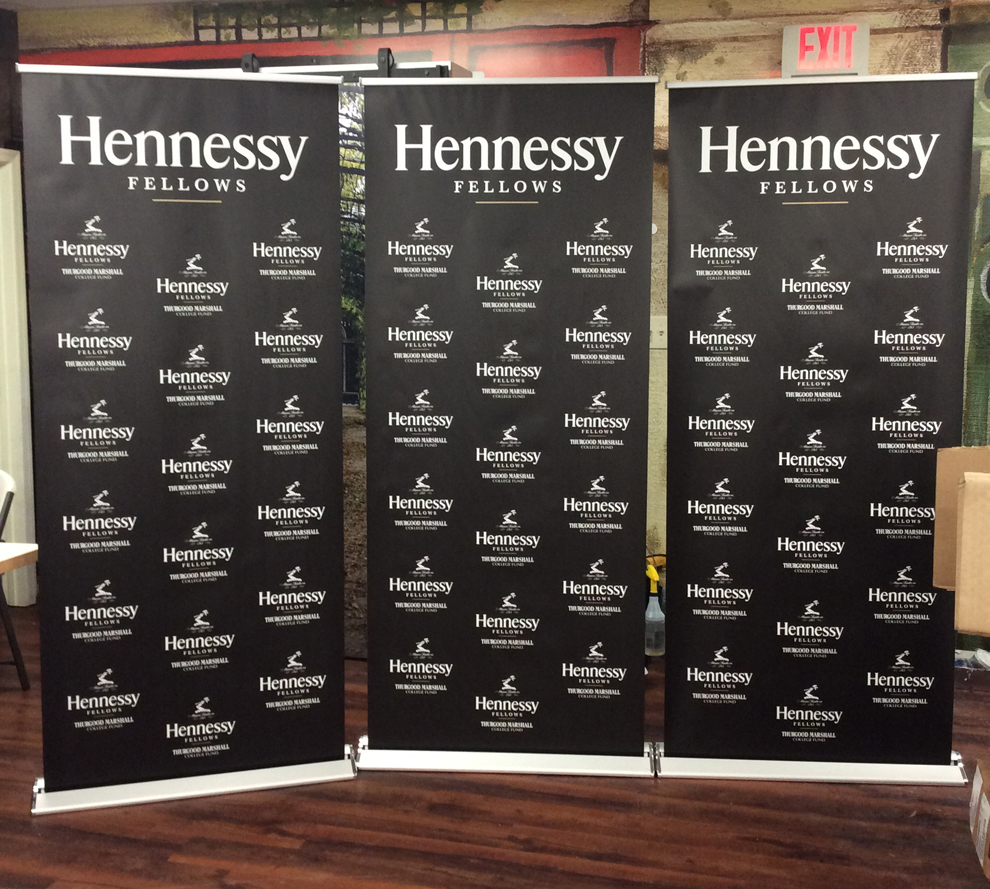 Branded retractable banner stand for trade show near Charlotte, NC