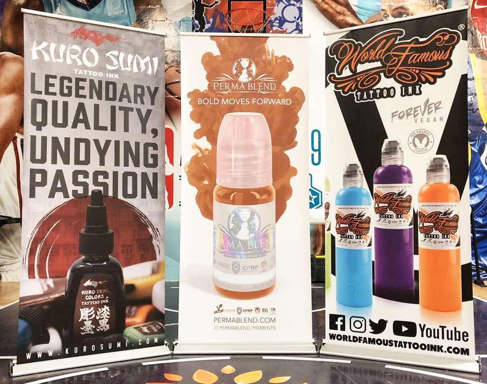 Branded retractable banner stand for trade show near Charlotte, NC