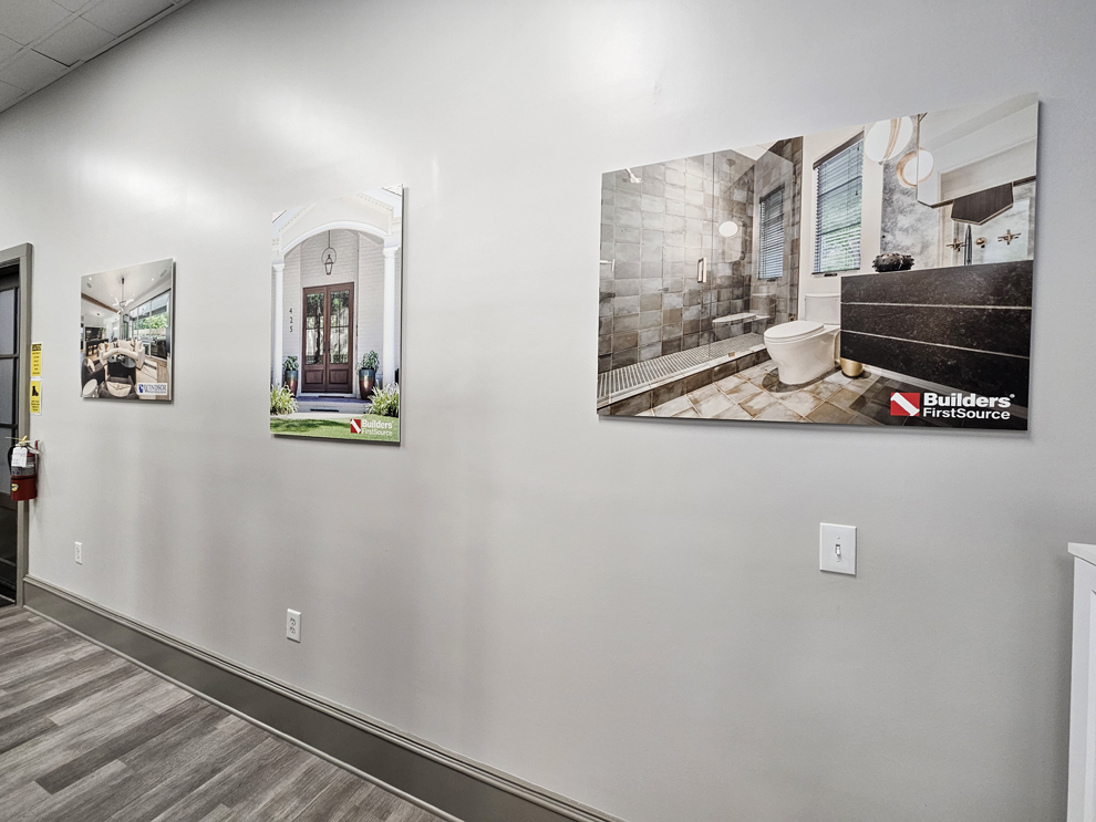 Standoff Mounted Signs in Hickory, NC designed and installed for LED backlit office signage and wayfinding