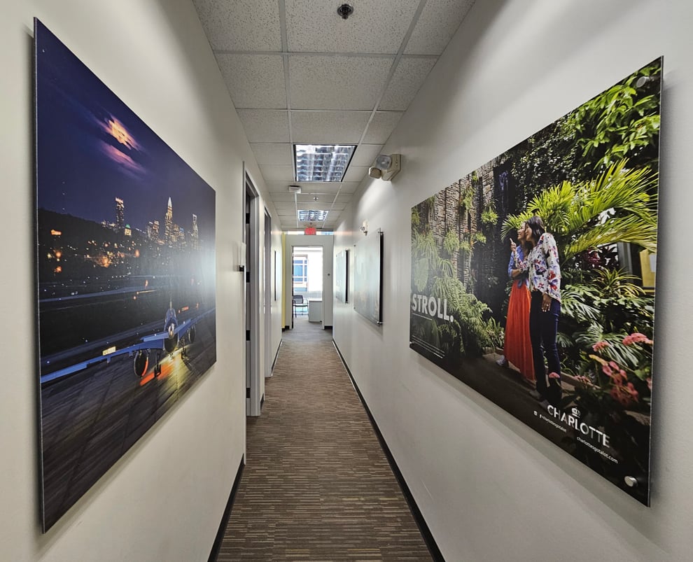 Standoff Mounted Signs in Rock Hill, SC designed and installed for corporate interior walls and branding displays