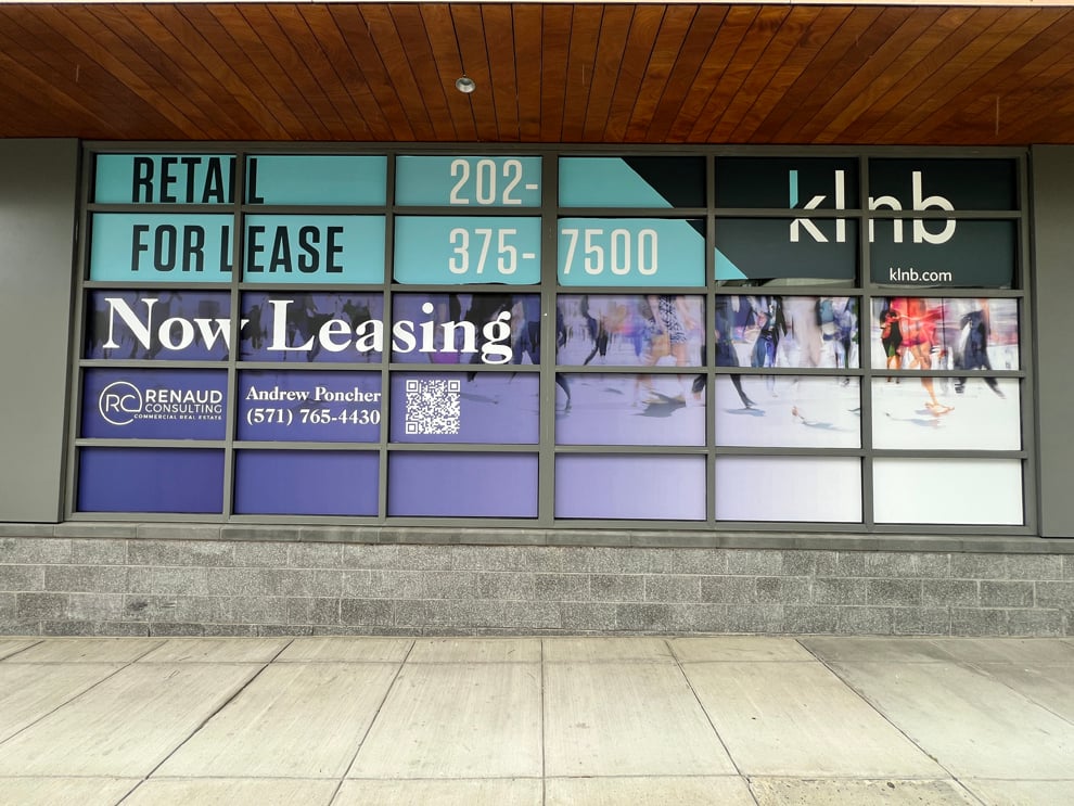 Glass storefront graphics with custom vinyl branding Fort Mill, SC