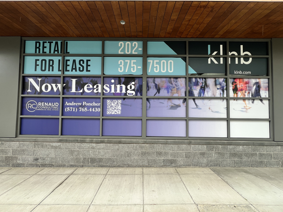Glass storefront graphics with custom vinyl branding Hickory, NC