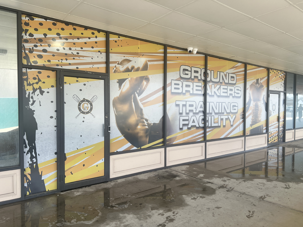 Custom storefront graphics and interior signage for business near Hickory, NC