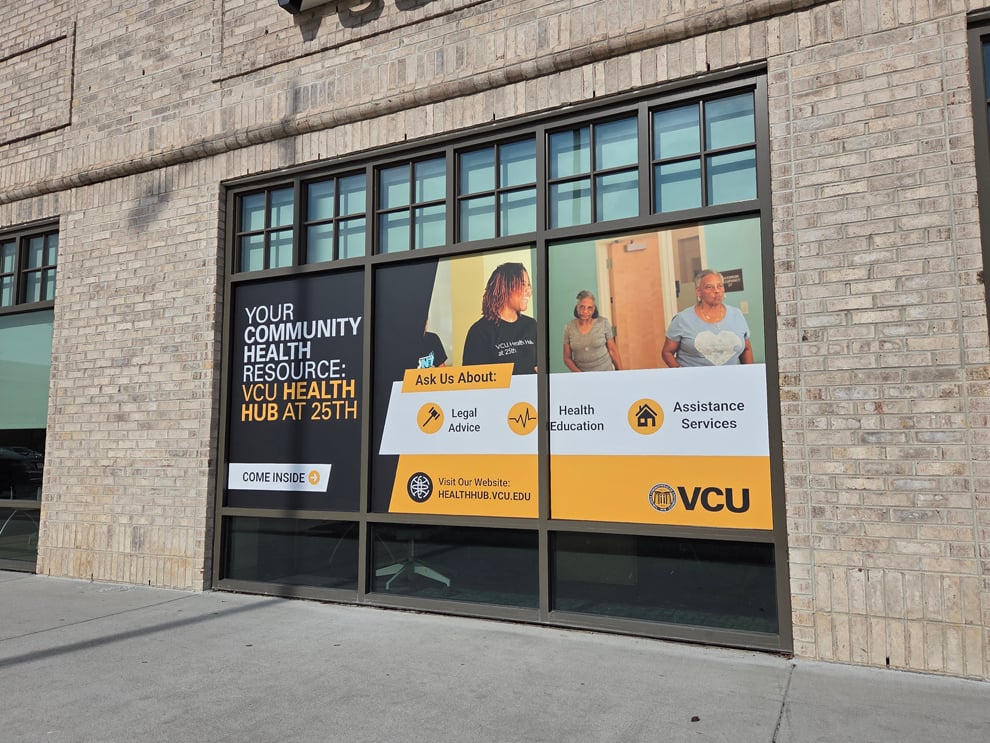 Storefront graphics with wall display and branding signage Rock Hill, SC