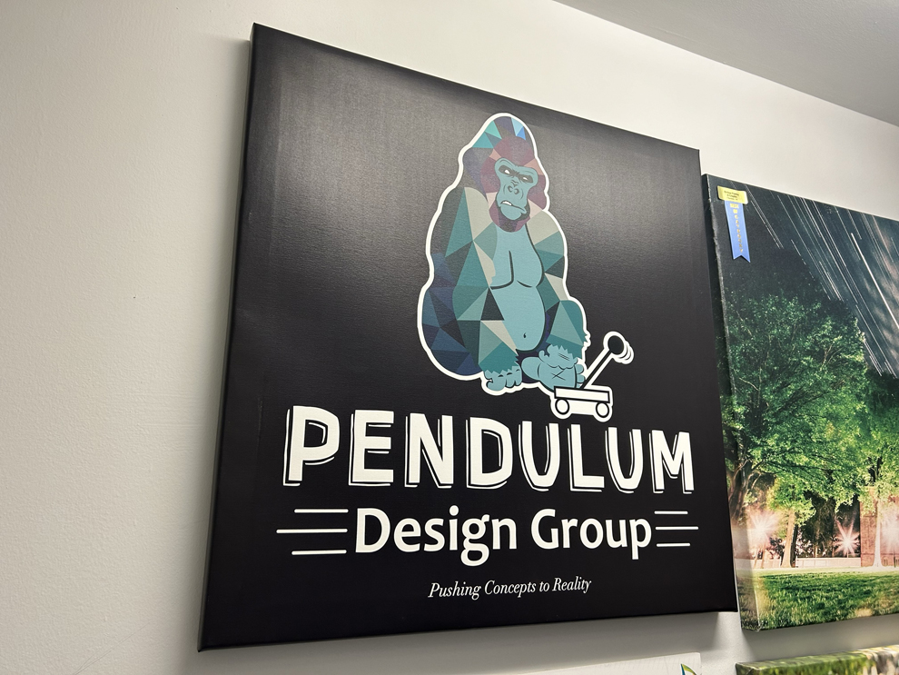 Custom stretch canvas prints for workplace interiors in Charlotte, NC