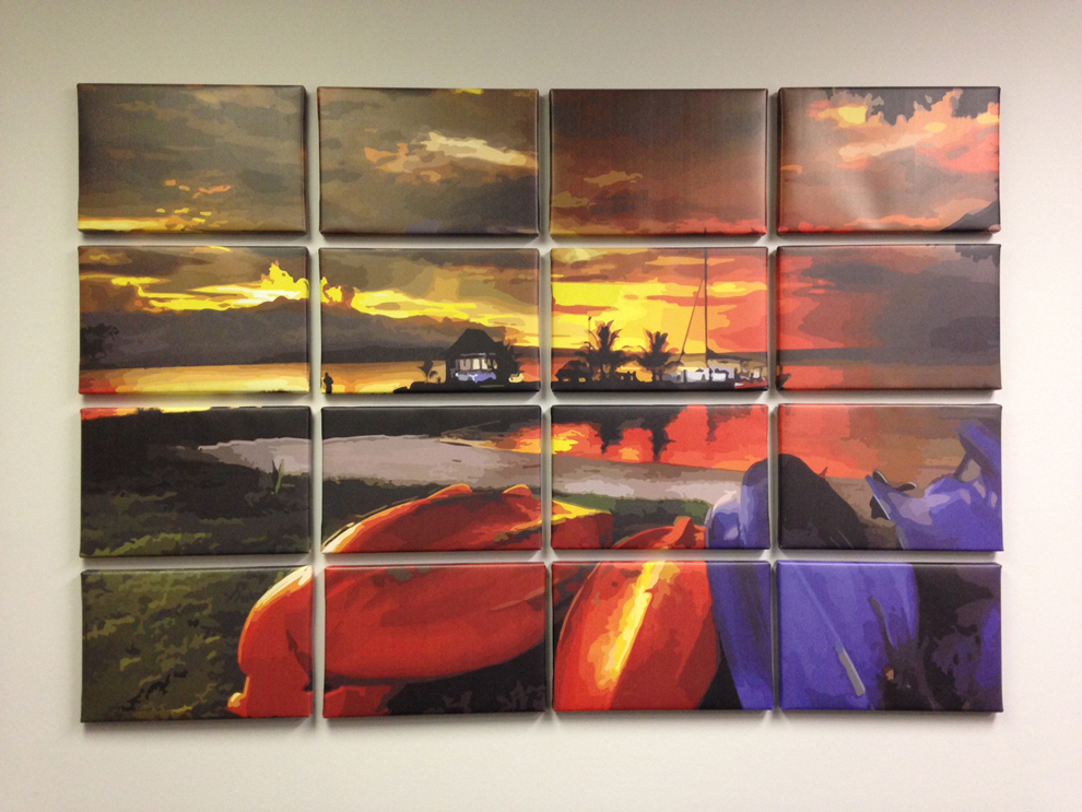 Branded stretch canvas prints enhancing office environments in Charlotte, NC