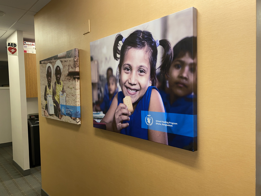 Branded workplace stretch canvas prints installed in Charlotte, NC