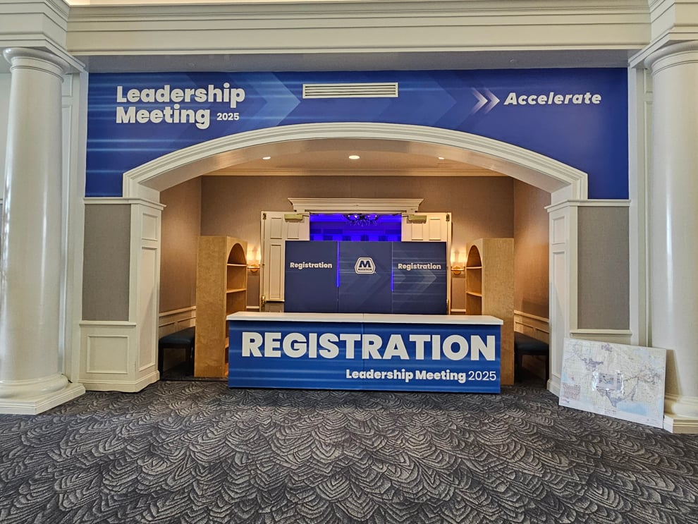 Trade show displays with branded graphics installed in Concord, NC