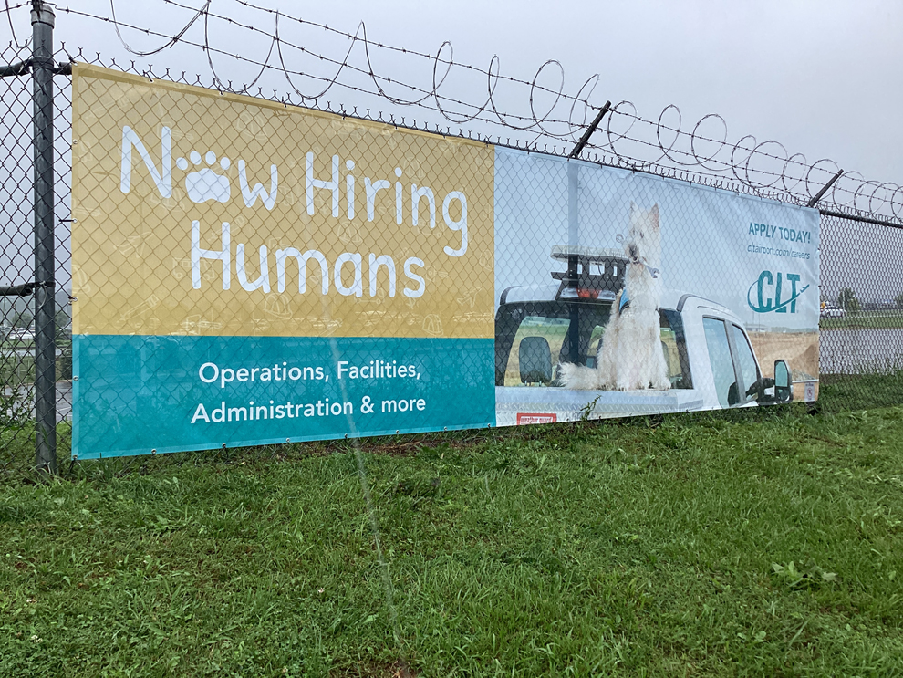 Outdoor vinyl banners installed for events in Charlotte, NC